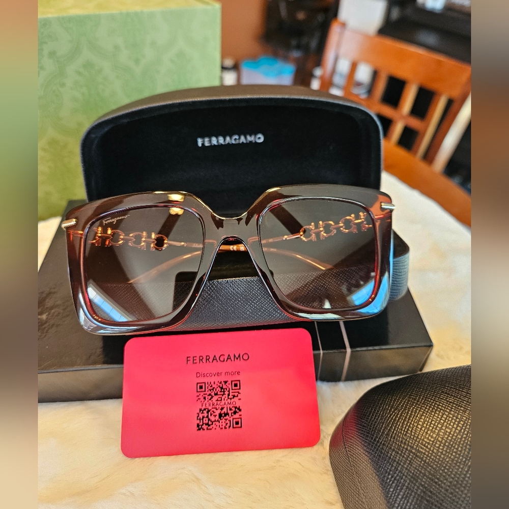 FERRAGAMO Gancini 51MM Rectangle Sunglasses